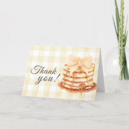 Cartão De Agradecimento Arco Gingham Amarelo Pancake BrunChá de fraldas