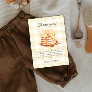 Cartão De Agradecimento Arco Gingham Cute Pancake BrunChá de fraldas