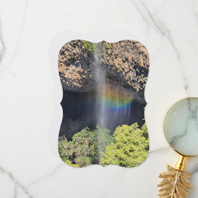 Cartão De Agradecimento Arco-Íris de Cascata (Frente/Verso In Situ)