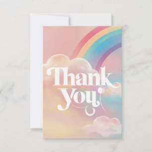 Cartão De Agradecimento Arco-Íris e Nuvens bonito