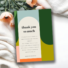 Cartão De Agradecimento Arco Retro Colorido Divertido de Aniversário para 