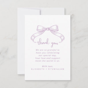 Cartão De Agradecimento Arco Romântico esboçado   Lilac Wedding