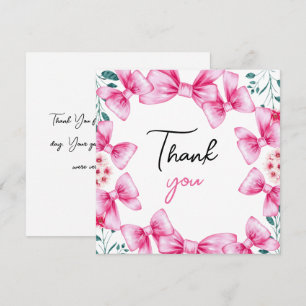 Cartão De Agradecimento Arco Rosa Floral Coquette Sweet 16 Aniversário
