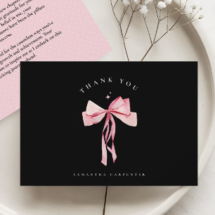 Cartão De Agradecimento Arco rosa foto fundo preto formatura elegante