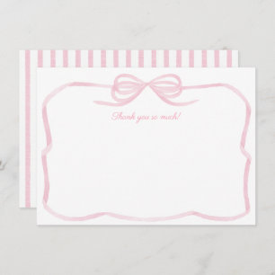 Cartão De Agradecimento Arco Rosa Girly Watercolor