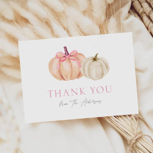 Cartão De Agradecimento Arco Rosa Pumpkin Baby Girl Obrigado