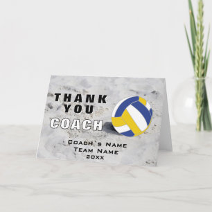 Cartão De Agradecimento Areia de Voleibol Obrigado Cartaz de Treinador