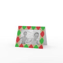 Argyle e Burlap Holiday Photo Obrigado