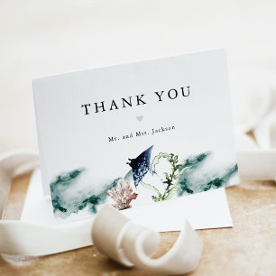 Cartão De Agradecimento ARIEL Tropical Beach Coral Ocean Manta Ray