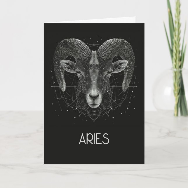 Cartão De Agradecimento Aries Zodiac Vazio de constelação Dobrada (Frente)