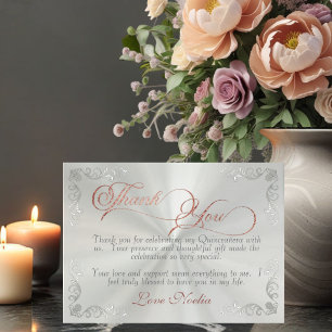 Cartão De Agradecimento Armadura Vintage e Tiara Verde Pastel Quinceanera