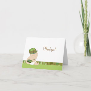 Cartão De Agradecimento Army Baby Military Folded Thank you notes