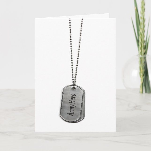 Cartão De Agradecimento Army Dog Tag (Frente)