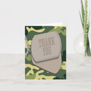 Cartão De Agradecimento Army Dog Tags Camo Thank You Cards