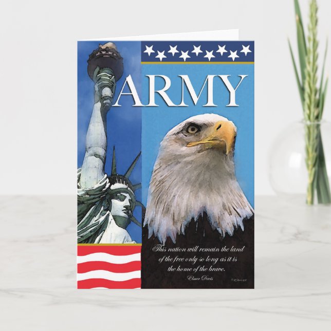 Cartão De Agradecimento Army Patriotic Troop Support Card (Frente)