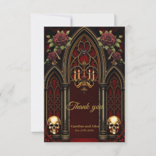 Cartão De Agradecimento Arqueiro Gótico com Skulls.