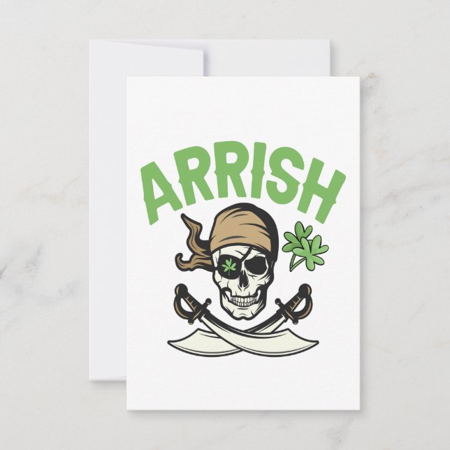 Cartão De Agradecimento Arrish Irish Pirate Funny Dia de São Patrício Gift (Frente)