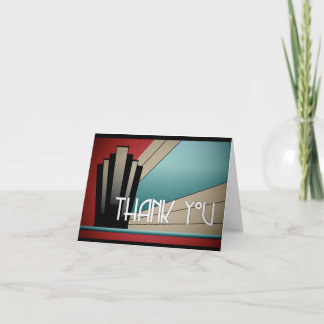 Cartão De Agradecimento Art Deco Obrigado