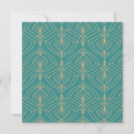Cartão De Agradecimento Art Deco pattern with gold geometric shapes 