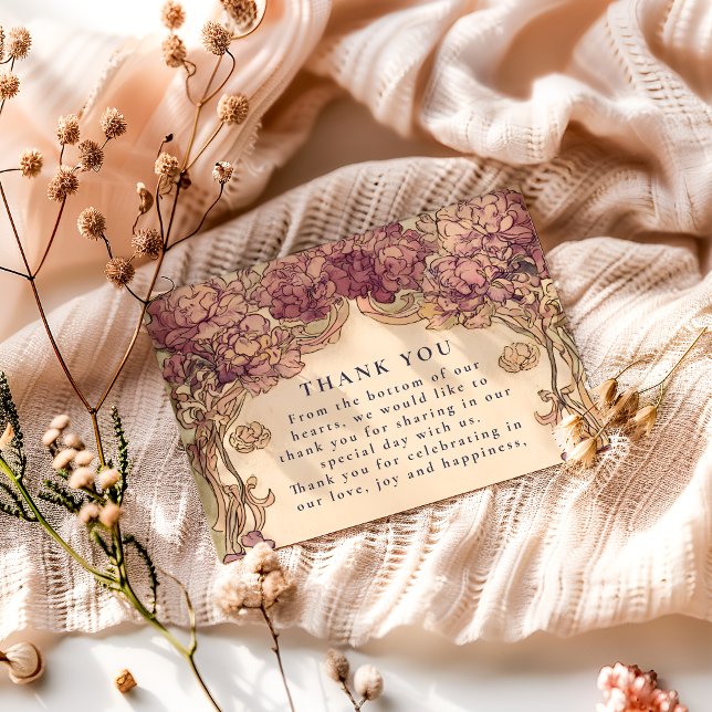 Cartão De Agradecimento Art Nouveau Orchid Wedding (Criador carregado)