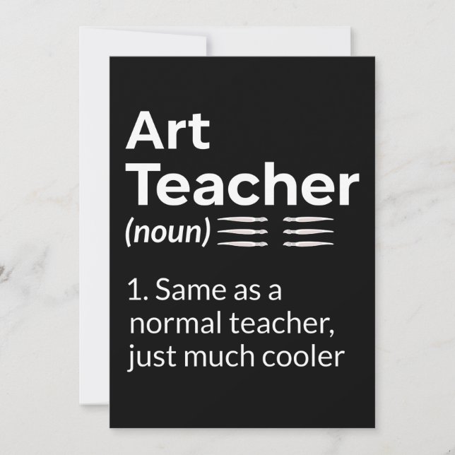 Cartão De Agradecimento Art Teacher Definition Funny Artist Artistic Lover (Frente)