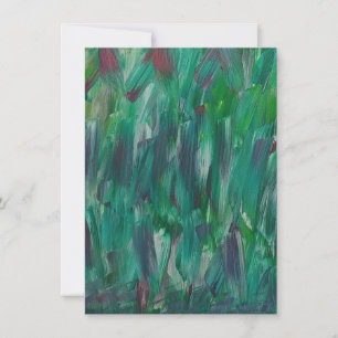 Cartão De Agradecimento Arte Abstrata Colorida Verde Vermelho Branco Ocult
