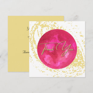 Cartão De Agradecimento Arte abstrata em aquarela rosa e dourado elegante