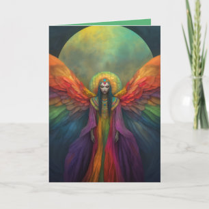 Cartão De Agradecimento Arte Celestial Rainbow Goddese Angel Spirit