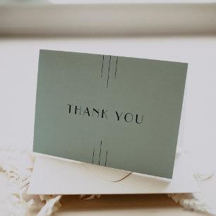 Cartão De Agradecimento Arte Clássica CADA VEZ Moderna Deco Sage Casamento