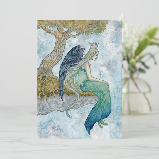 Cartão De Agradecimento Arte de Anjo por Holly Durr  (Em pé/Frente)