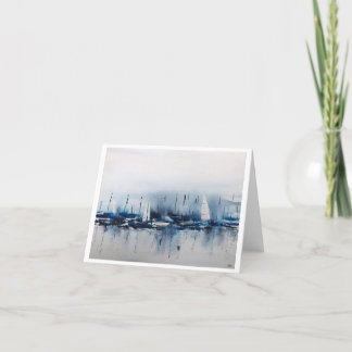 Cartão De Agradecimento Arte de Barco Original na Placa de Vazio