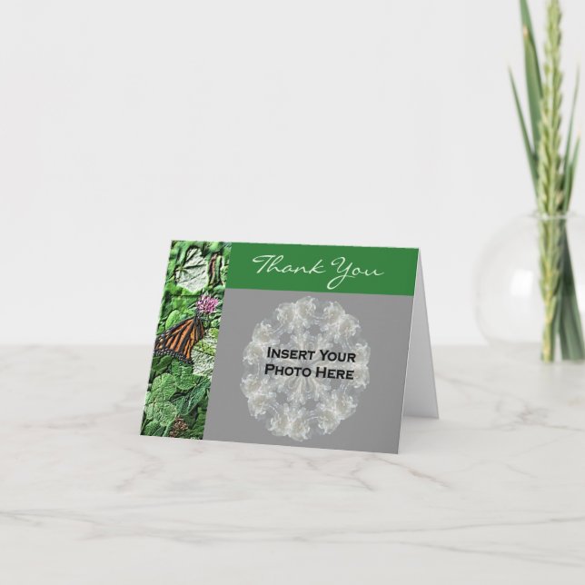 Cartão De Agradecimento Arte de Borboleta Foto Personalizada (Frente)