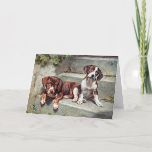 Cartão De Agradecimento Arte de Cachorro Vintage, Seu Texto