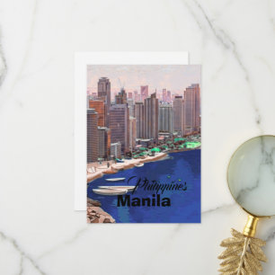 Cartão De Agradecimento Arte de cartão-postal de Manila Filipinas, Filipin