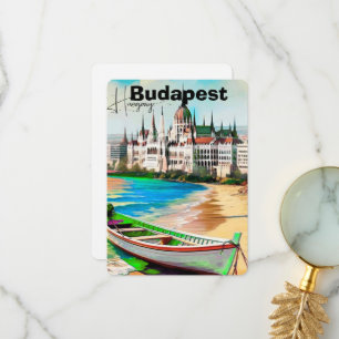 Cartão De Agradecimento Arte de cartão-postal de viagem de Budapeste, cart