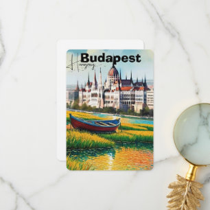 Cartão De Agradecimento Arte de cartão-postal de viagem de Budapeste, cart