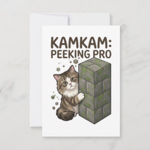 Cartão De Agradecimento Arte de Gato em Bloco de Pixel Divertido KAMKAM Pe