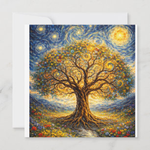 Cartão De Agradecimento arte de geometria sagrada árvore
