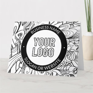 Cartão De Agradecimento Arte de Linha Moderna & Seu Logotipo com Texto Edi