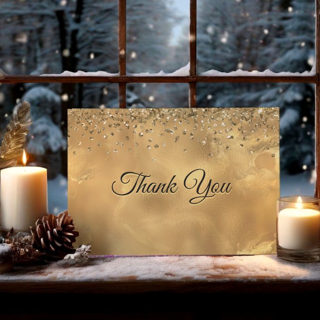 Cartão De Agradecimento Arte de mármore com monograma dourado vermelho fof (Criador carregado)