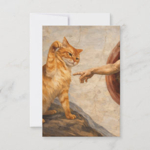 Cartão De Agradecimento Arte de Meme de Gato Engraçado Criação de Adão com
