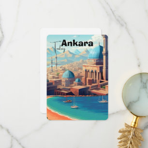 Cartão De Agradecimento arte de parede de Ancara Turquia - impressão de An