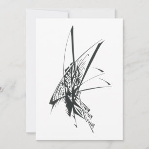 Cartão De Agradecimento Arte de Tatuagem Tribal Abstrata Preta e Branca de