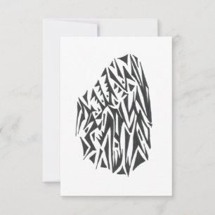 Cartão De Agradecimento Arte de Tatuagem Tribal Abstrata Preto e Branco