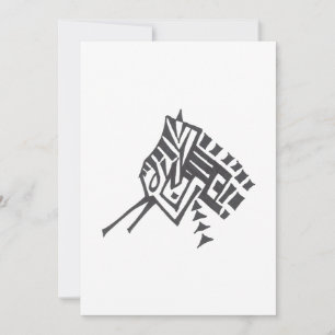 Cartão De Agradecimento Arte de Tatuagem Tribal Abstrata Preto e Branco de