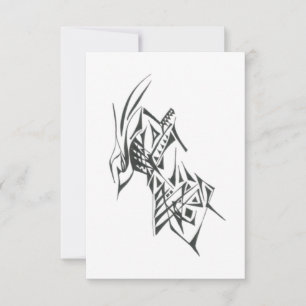 Cartão De Agradecimento Arte de Tatuagem Tribal Abstrata Preto e Branco Fl