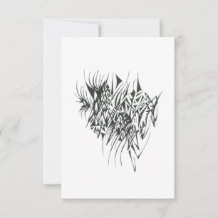 Cartão De Agradecimento Arte de Tatuagem Tribal Abstrata Preto e Branco Me