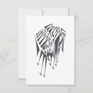 Cartão De Agradecimento Arte de Tatuagem Tribal Abstrato Preto e Branco de