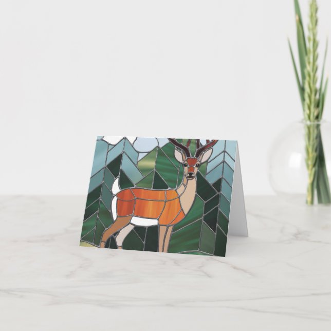 Cartão De Agradecimento Arte De Vidro Arrejada, Estilo De Vidro Estilado (Frente)