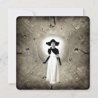 Cartão De Agradecimento Arte Deco Abstrata Surrealista Dama Pintada